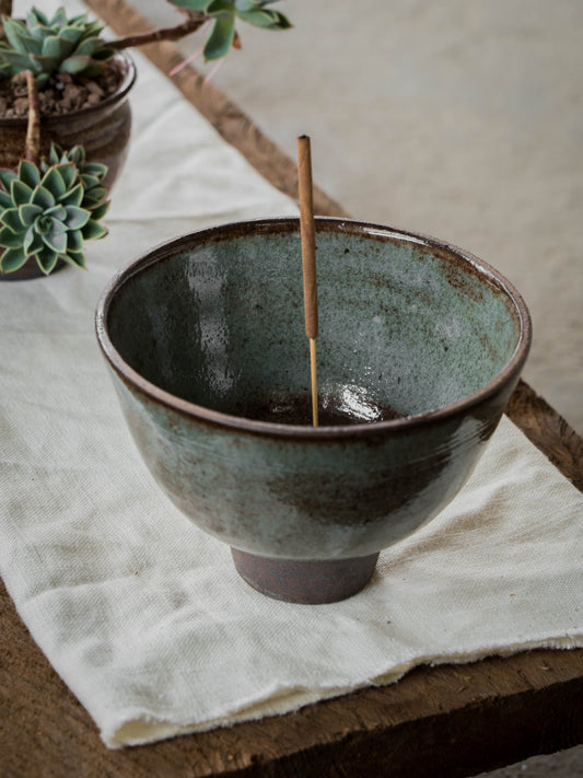 Fern Blue Incense Bowl | M