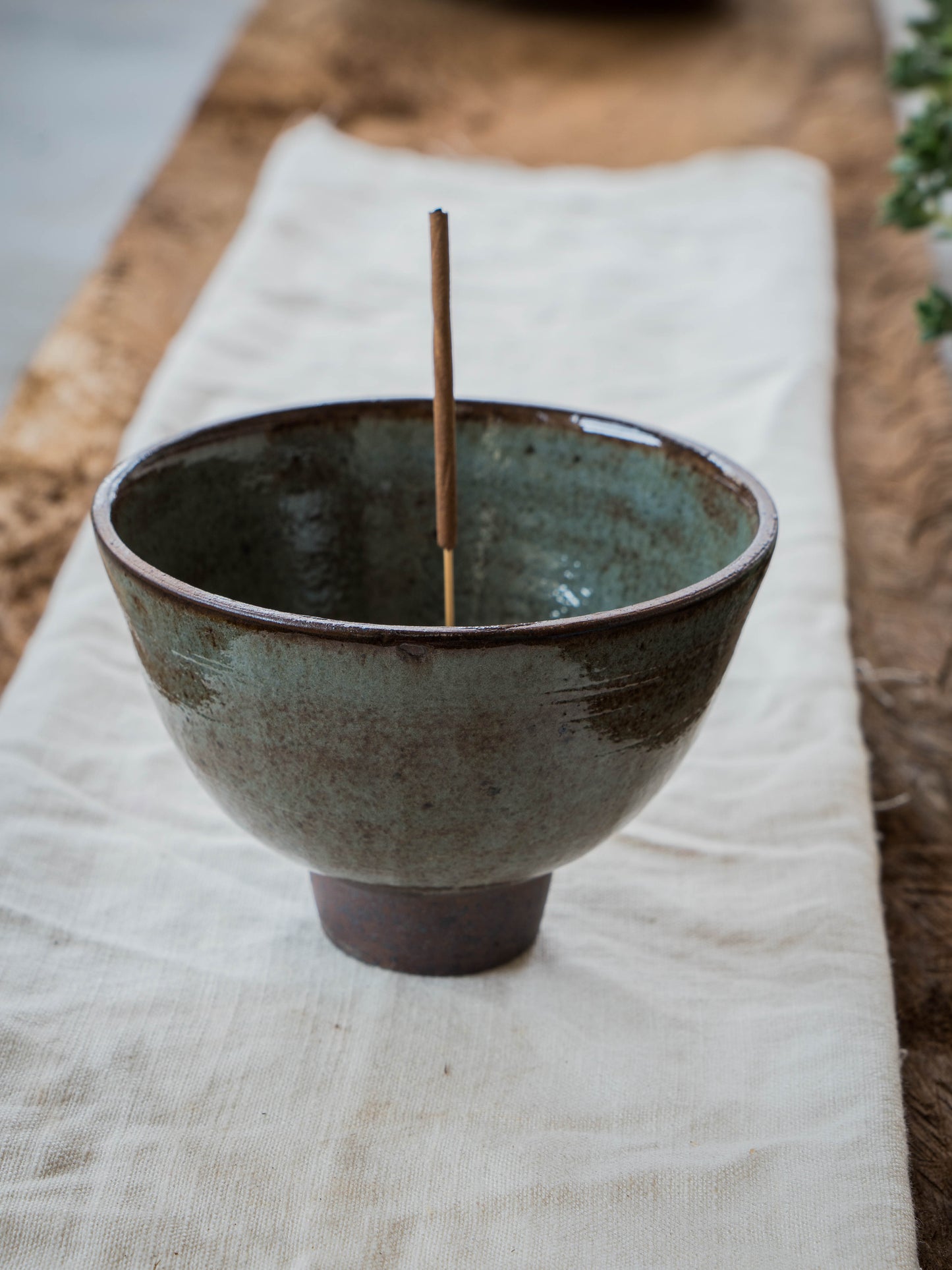 Fern Blue Incense Bowl | M
